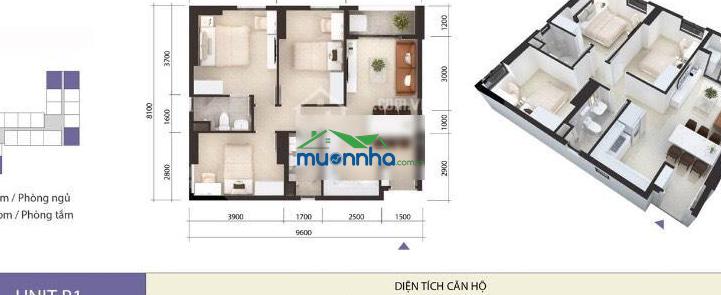 Căn hộ sổ hồng 2pn - 2,7 tỷ thương mại imperial place. lh: 0963 129 *** mr đạt