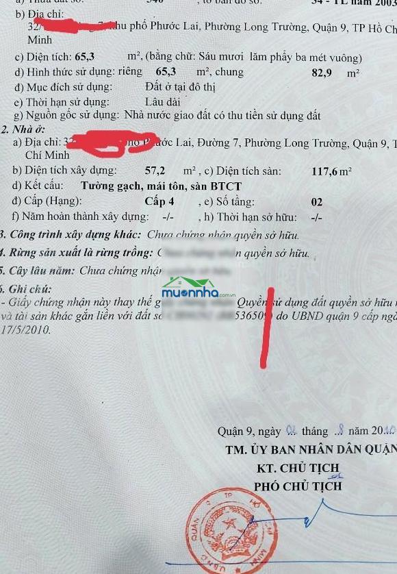Chính chủ bán nhà phường long trường, quận 9, tp thủ đức dt 7x10m giá 3,9 tỷ lh 0931 437 *** - 3