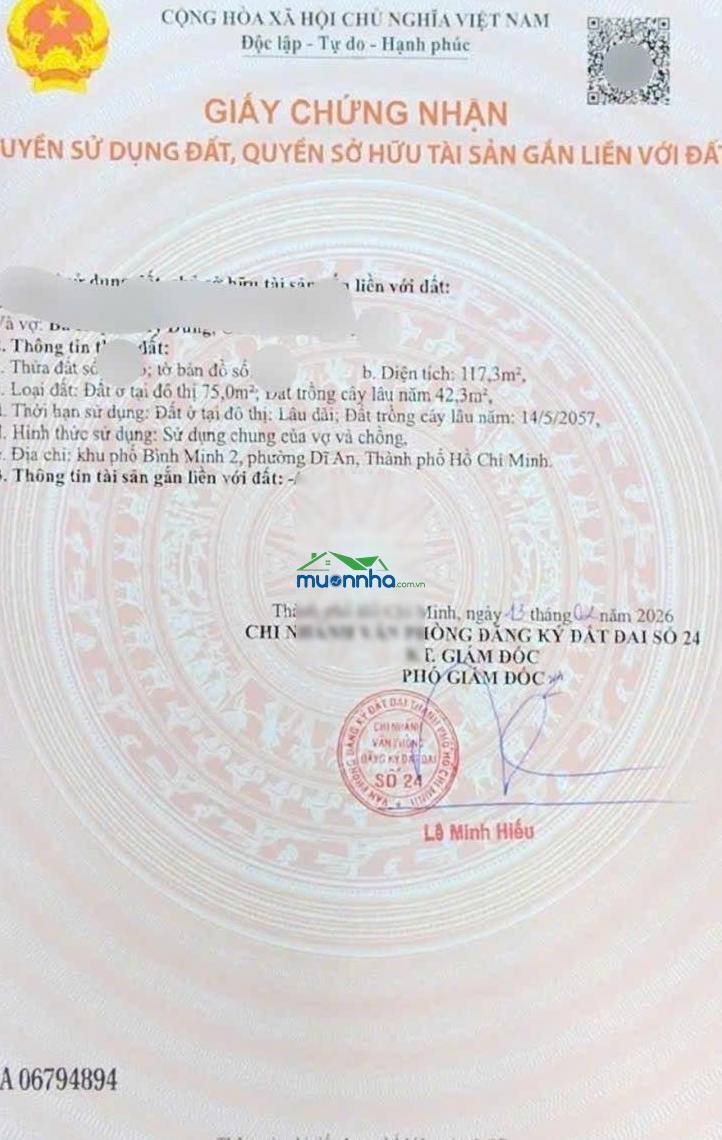 Đất 117,3m2 kdc gần khu hành chính, phường dĩ an, tp dĩ an - 2