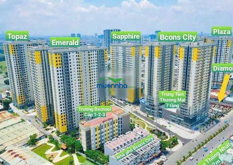 Cho thuê căn hộ bcons city, dt: 54m² 2pn, 2wc giá 5,5tr/tháng, nhận nhà ở ngay