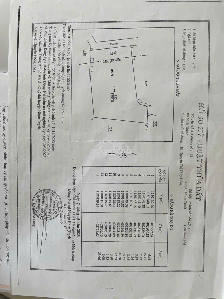Bán đất vành đai 3, xã vĩnh thanh (nay xã phước an) giá 4,8 tỷ