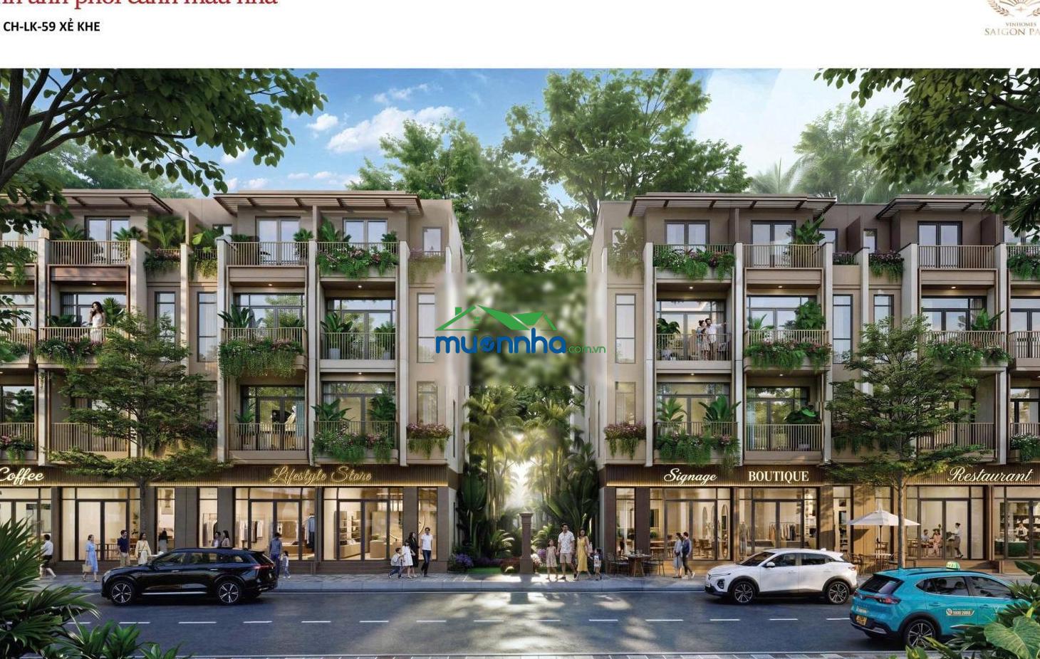 Giỏ hàng nhà phố tự hoàn thiện vinhomes hóc môn giá 6,4 tỷ