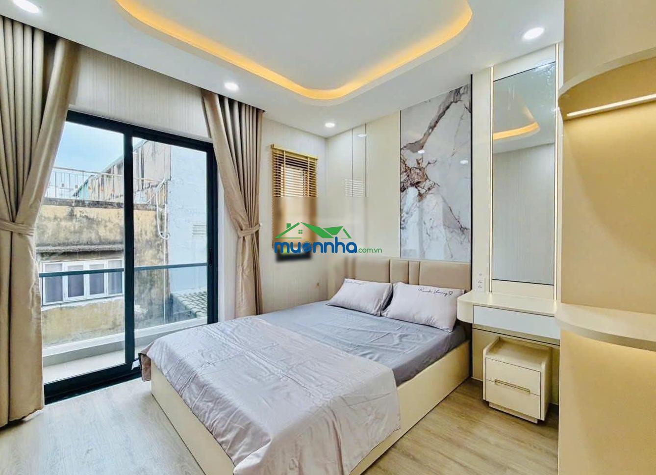 Cạnh gò vấp. nhà 50.4m2 nguyễn thị nhuần, q12 giá 2 tỷ 150. xây 1 trệt 3 lầu, hẻm 4.5m, sổ sẵn