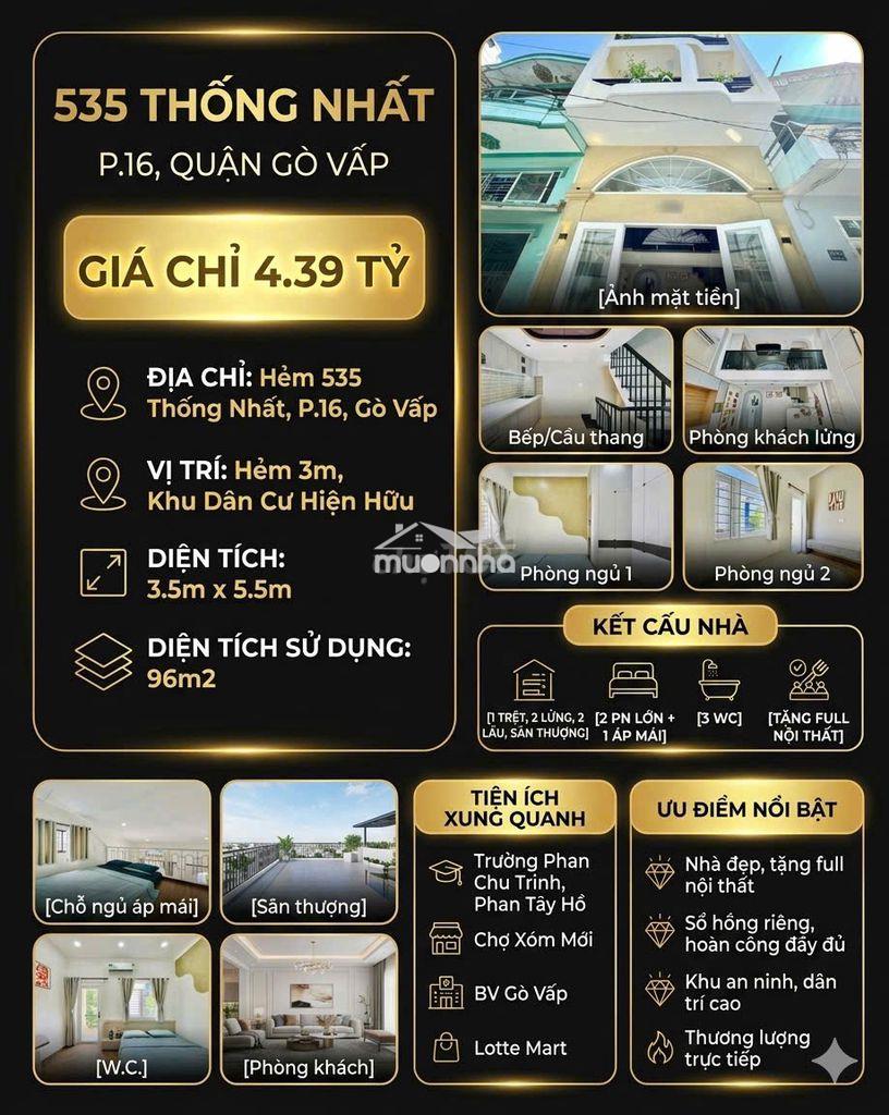 [Shr] hẻm 3m - lý thường kiệt p4 - gần chợ gò vấp - 3