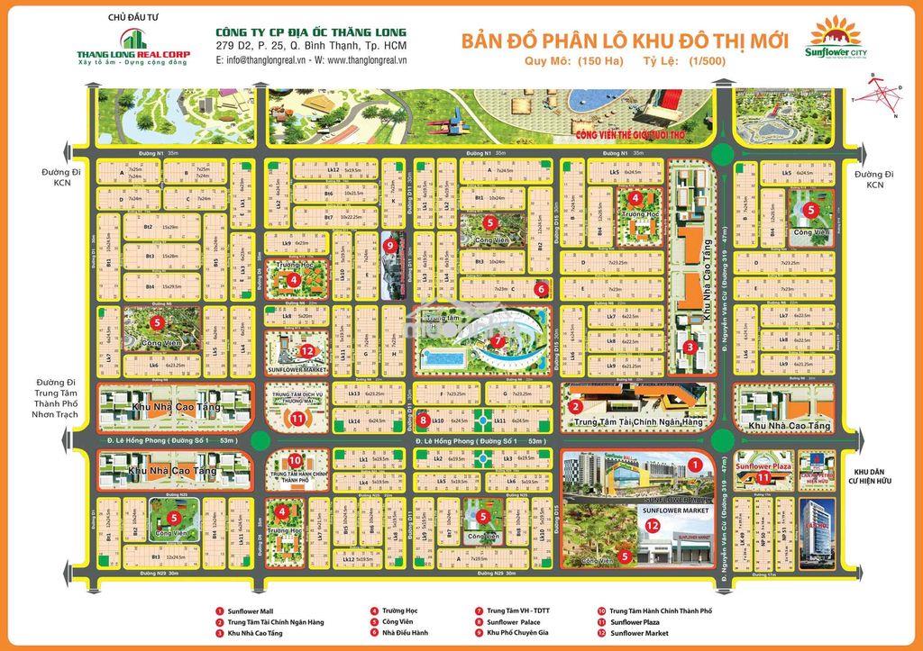 Chủ cần bán lô đất 170m2 đường 22m giá 1,5 ti dự án sunflower city - 3