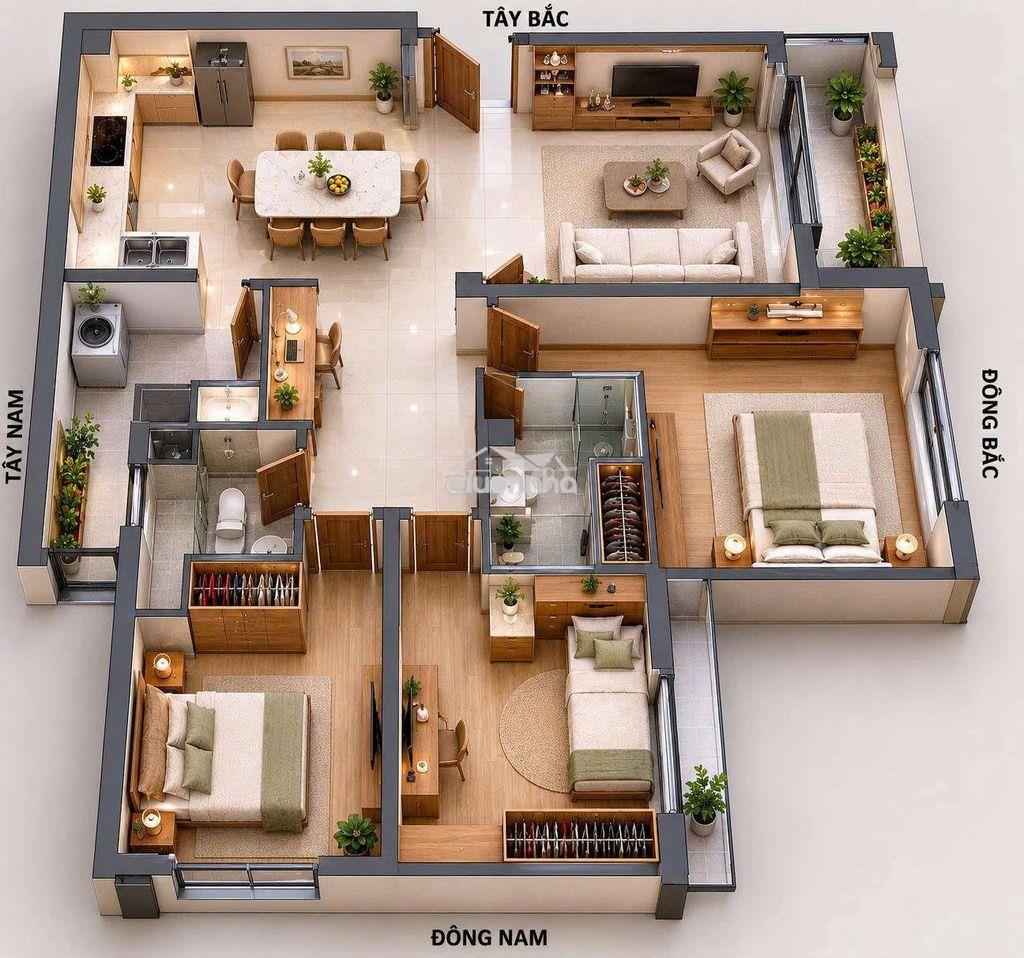 Cho thuê chung cư goodhouse 3pn nhà trống - 4