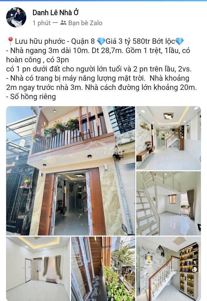 Nhà đẹp q8 - 2 phòng - 3 tỷ hơn xíu - sổ hồng riêng - giá rẻ💎 - 2
