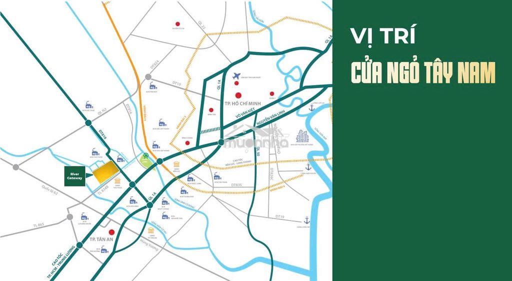 Dự án river gateway thủ thừa, dt 5x20, xd tự do, giá chỉ 1,5 tỷ/nền - 3