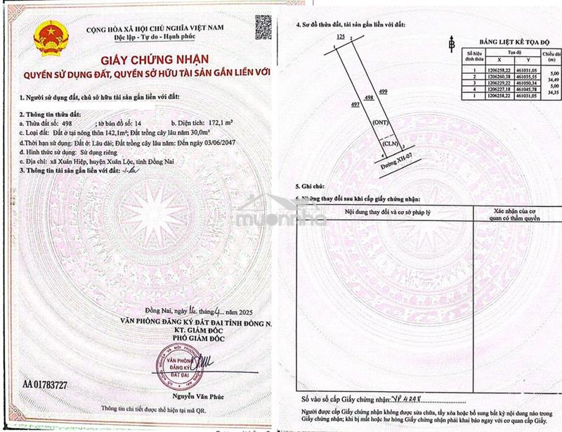 Đất khu dân cư tam hiệp, 165m² thổ cư 134m², giá chỉ 950 triệu