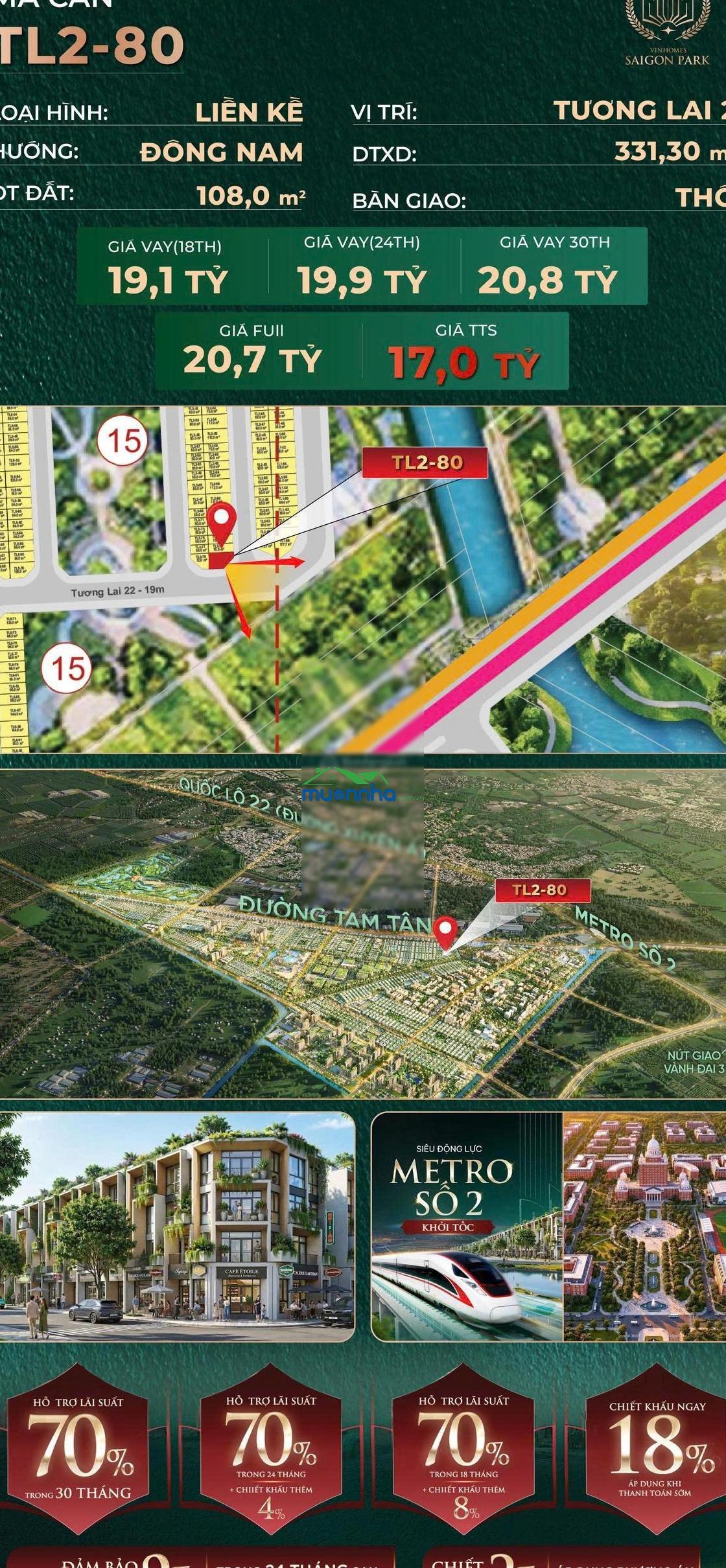 Căn góc 2 mt thô đẹp nhất phân khu 2 - công viên quốc tế vinhomes saigon park - 2