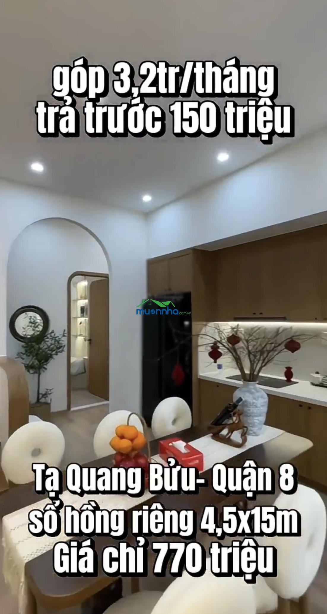 Chỉ với 770 triệu sở hữu nhà diện tích 67,5m2 (4,5x15m) tại đường tạ quang bửu, gần bến xe quận 8. - 4