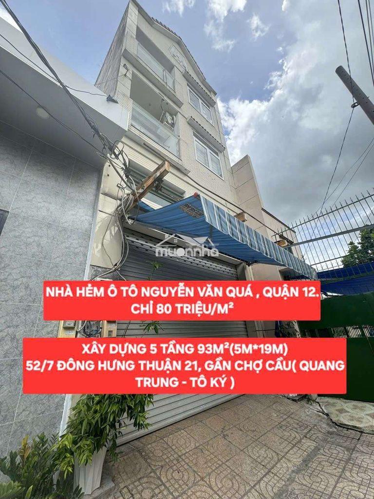Nhà 5 tầng hxh nguyễn văn quá q12 – 5pn, 91m² ngang 5m giá rẻ 80tr/m²