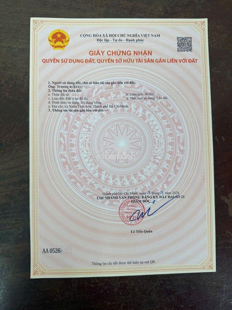Đất gần vin cho anh chị đây ạ 90m2 1ty8 đường thanh niên hóc môn . - 4