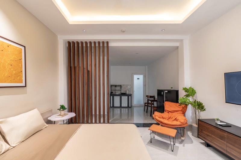 Căn hộ 1pn balcony lớn - tách bếp,  cầu thị nghè, ngã tư hàng xanh - 4