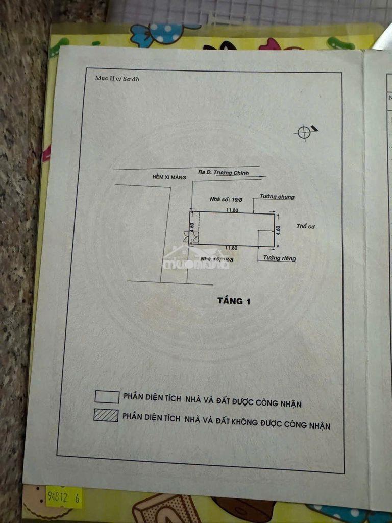 Bán nhà hẻm xe hơi đc: 560/28/1 trường trinh tân bình 4.6x12m - 4