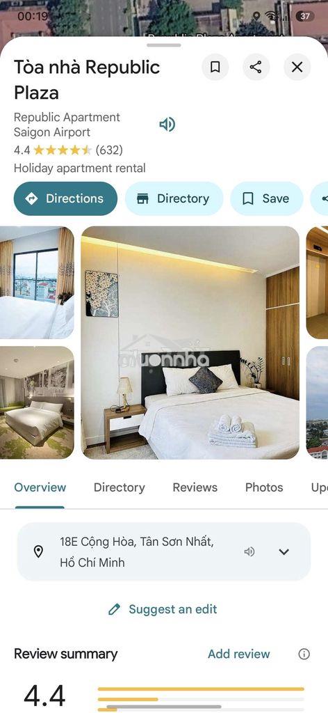 Cần thuê phòng gần 18e cộng hòa hai tháng 8 và 9 - 2