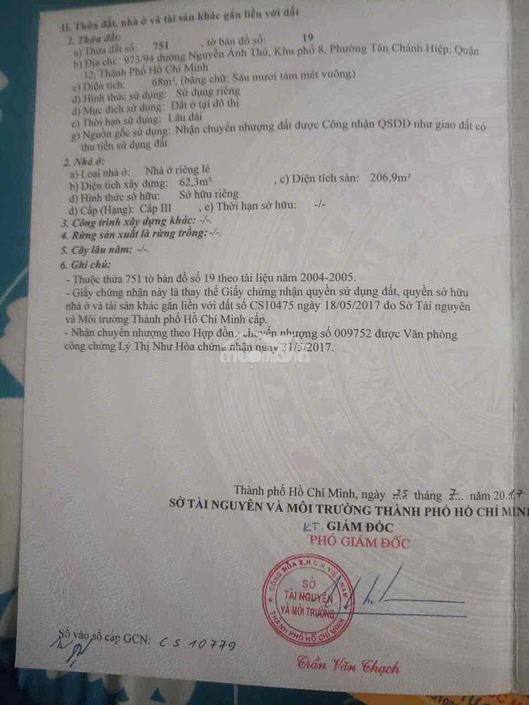 Bán nhà 80m2 ,đường nguyễn ảnh thủ ,q12 - 2