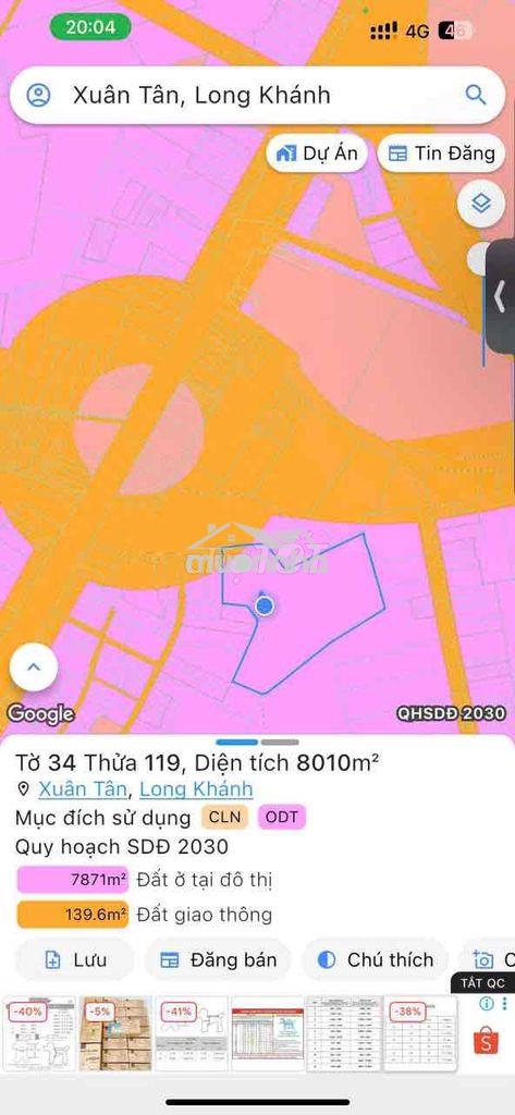 Cần bán 8.010m² đất có 300m² thổ cư – tp. long khánh, đồng nai