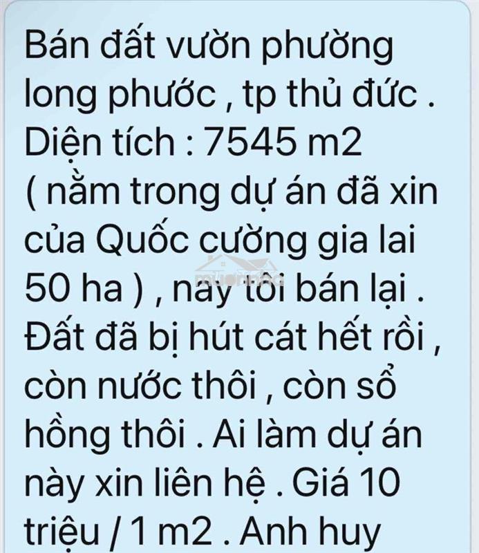Bán đất vườn long phước