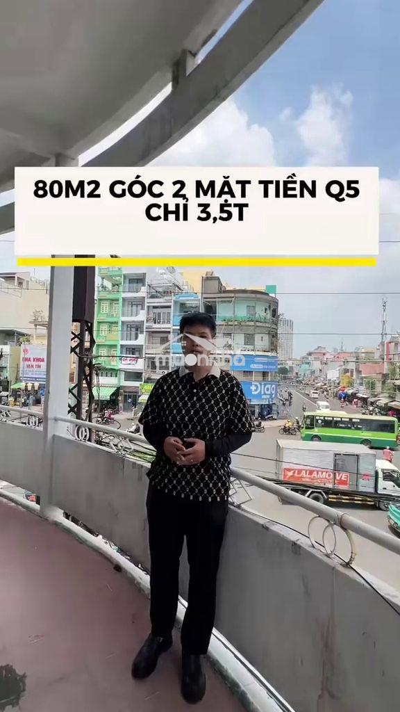 Bán căn hộ góc 2 mặt tiền quận 5, 80m2, 3.5 tỷ