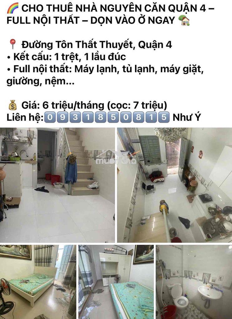 🏠 Phòng trọ – nhà nguyên căn q4 cần cho thuê