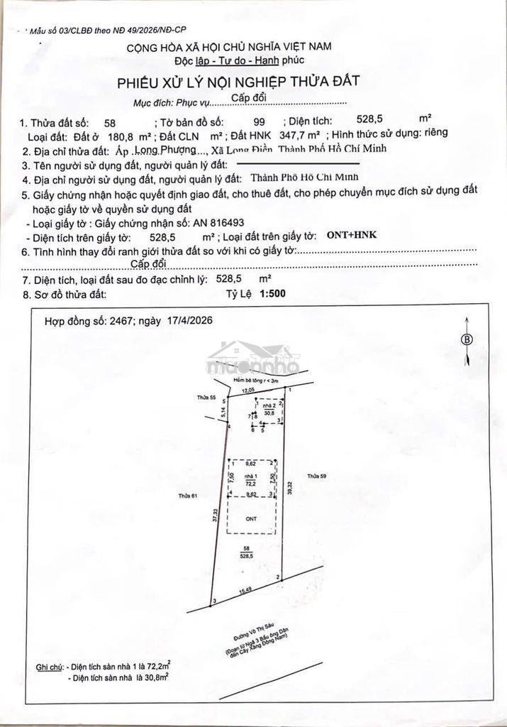 Bán nhà vườn 2 mặt tiền 495 võ thị sáu, long điền, bà rịa - 4