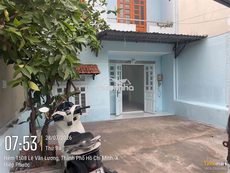 Nhà 1508 lê văn lương  1 trệt, 1 lầu  hẻm ô tô không ngập