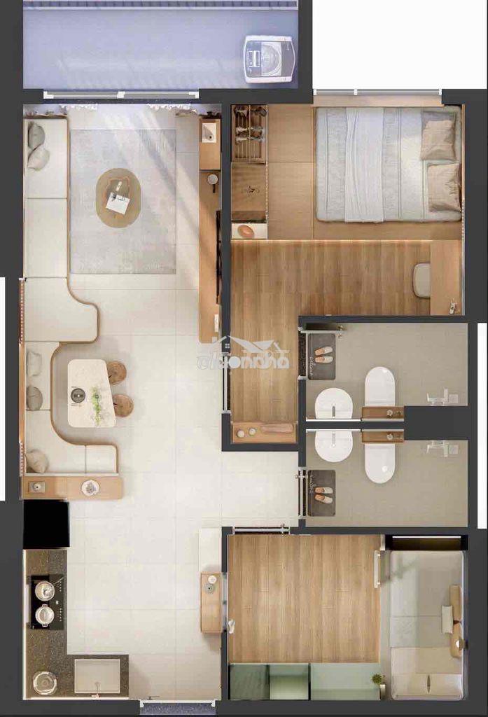 Căn hộ 2pn-2wc thanh toán chỉ 140tr