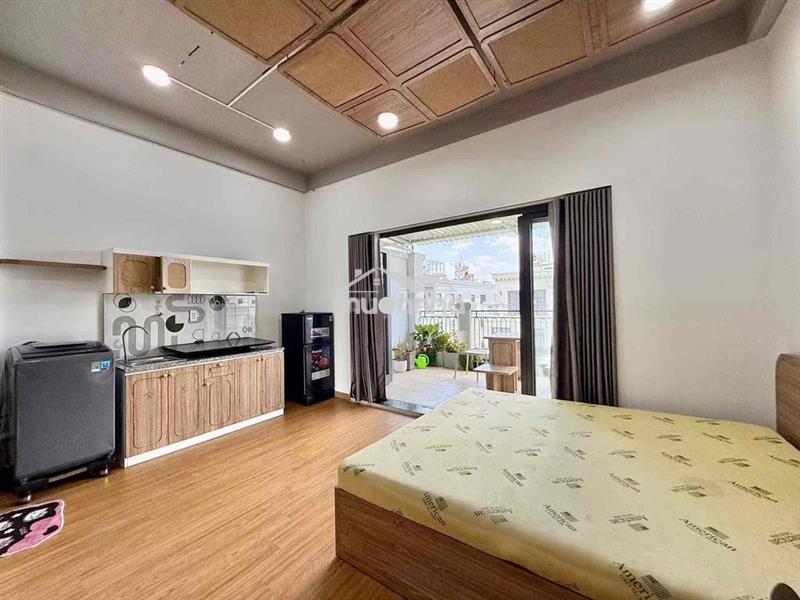 Studio 35m2 ban công gần đại học huflit full nội thất như hình