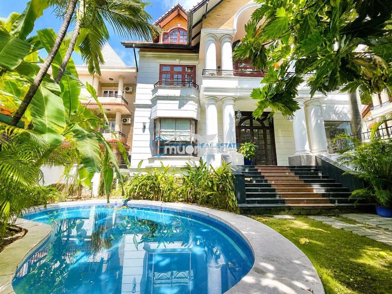 🔥Cho thuê biệt thự view sông 16x35m 3 tầng 5pn hồ bơi sân vườn thoáng