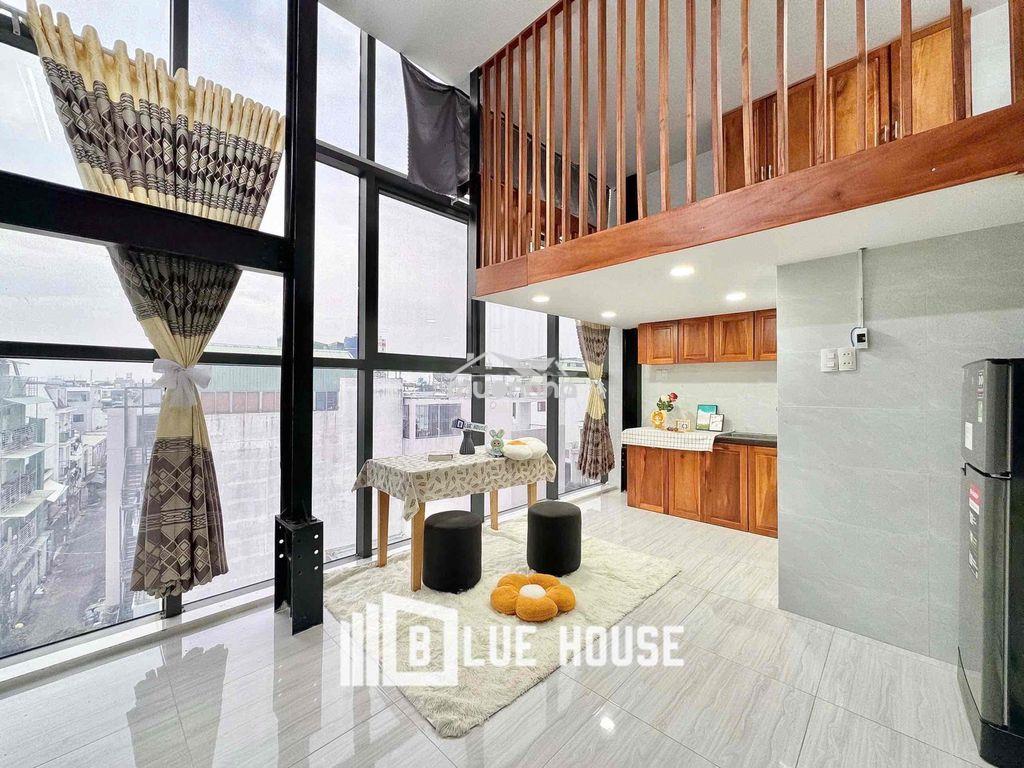 Cho thuê căn hộ duplex view kính, gác cao 1m7 gần đại học công thương. - 2