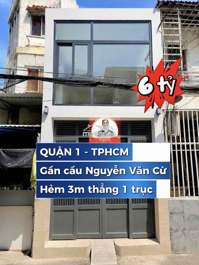 🏡 Nhà quận 1 - gần cầu nguyễn văn cừ - hẻm thẳng - đất vuông - 3 tầng
