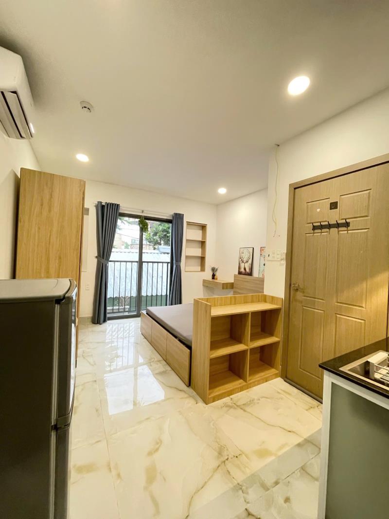 Cho thuê căn hộ studio có ban công tòa nhà mới bình quới bình thạnh