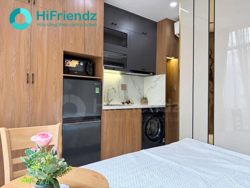 Studio thang máy -  máy giặt riêng - full nội thất - nguyễn hữu cảnh - cầu bason - lê duẩn - metro bason - công trường mê linh - 3