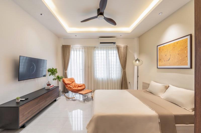Cho thuê căn hộ dich vu full nội thất tách bếp gần hutech, uef, hồng bàng,uth