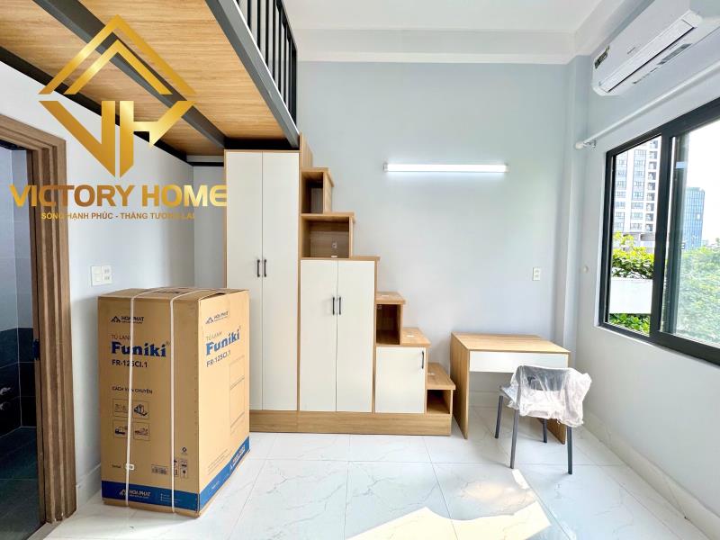 Cho thuê phòng trọ gác cao , cửa sổ trời thoáng , full nội thất đường nguyễn văn thương gần gtvt, uef, hutech , hồng bàng