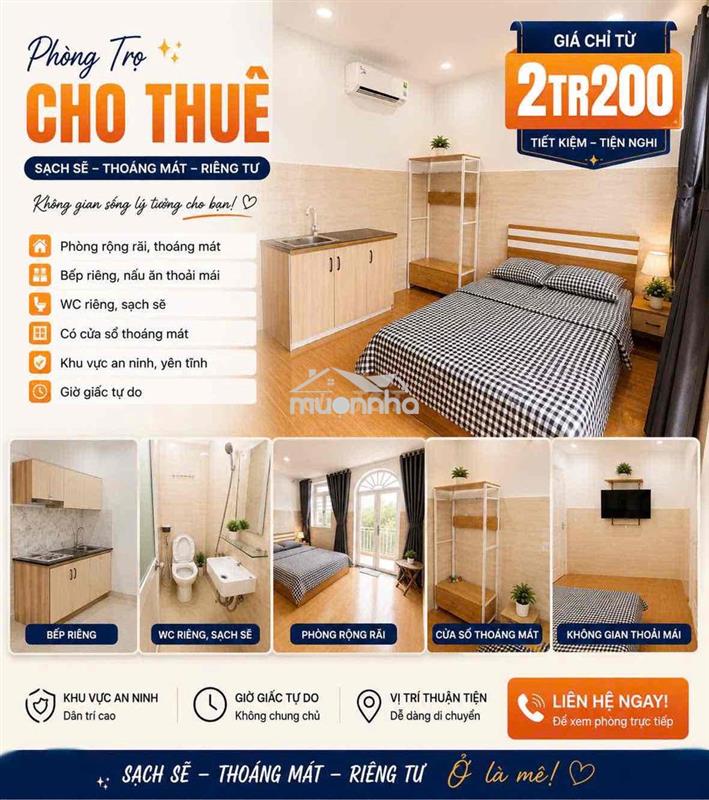 Cho thuê phòng máy lạnh ngã ba đông quang q12