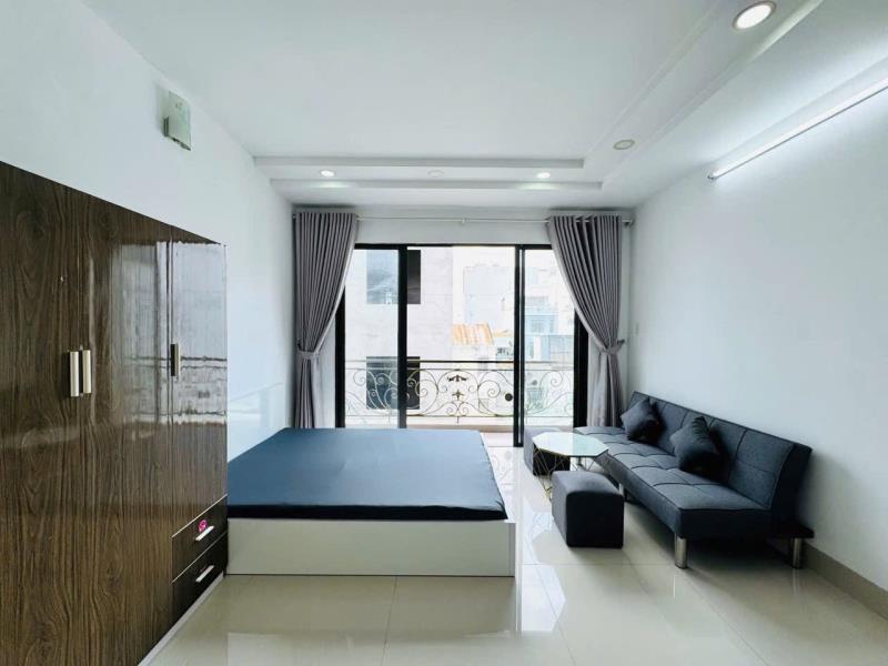 Cho thuê phòng trọ ban công full nội thất đường nơ trang long gần vlu3, gtvt, uef, hub - 4