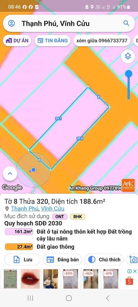 Chính chủ bán đất thổ cư kp tân phú - tân triều đón đầu dự án hương lộ 6 và cầu tân hiền!