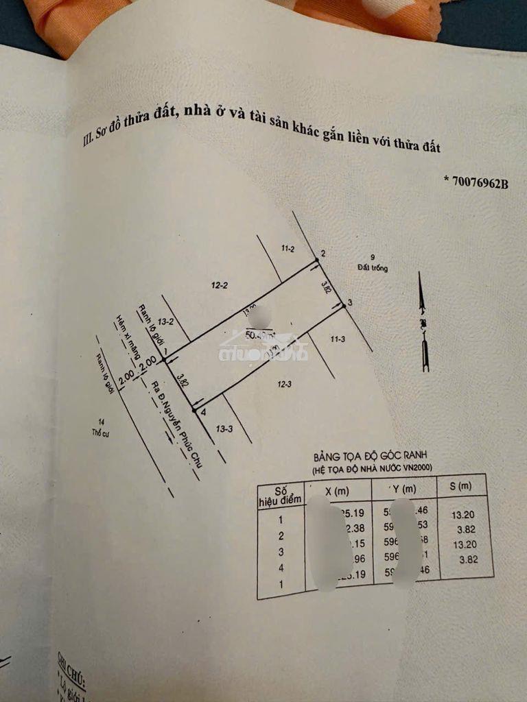 Bán nhà nát hẻm 4m nguyễn phúc chu 50,5 m2