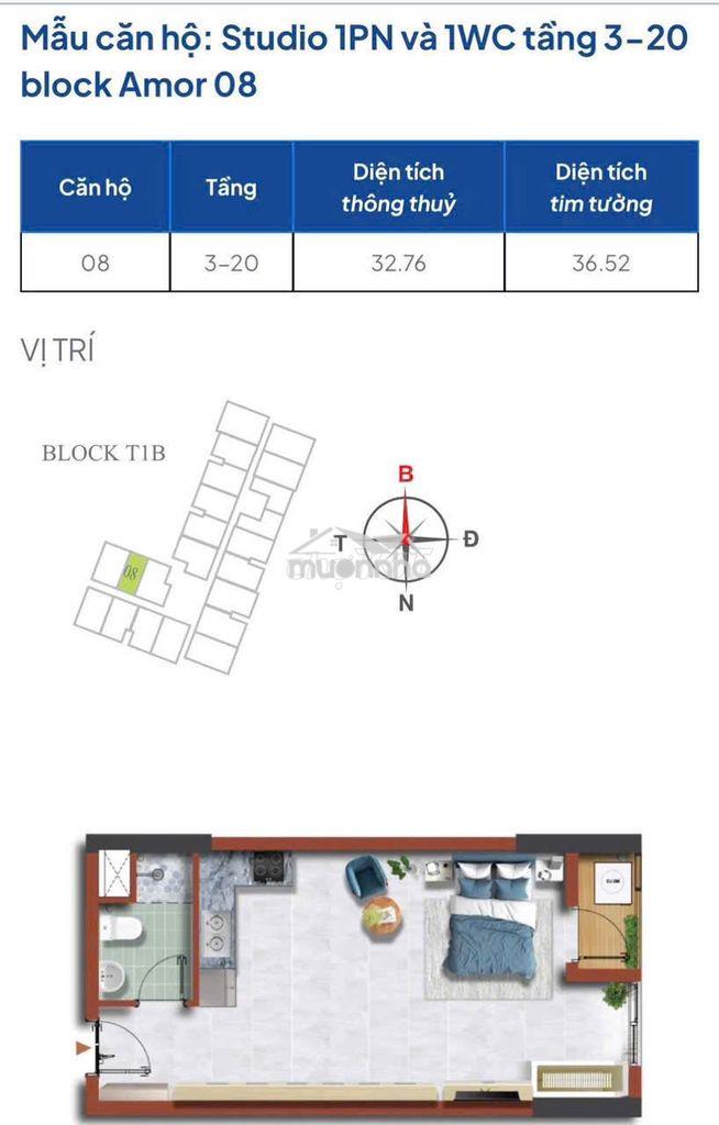 Hàng hiếm căn hộ studio tại destino centro ~33m² chỉ 1,3 tỷ - giá tốt - 3