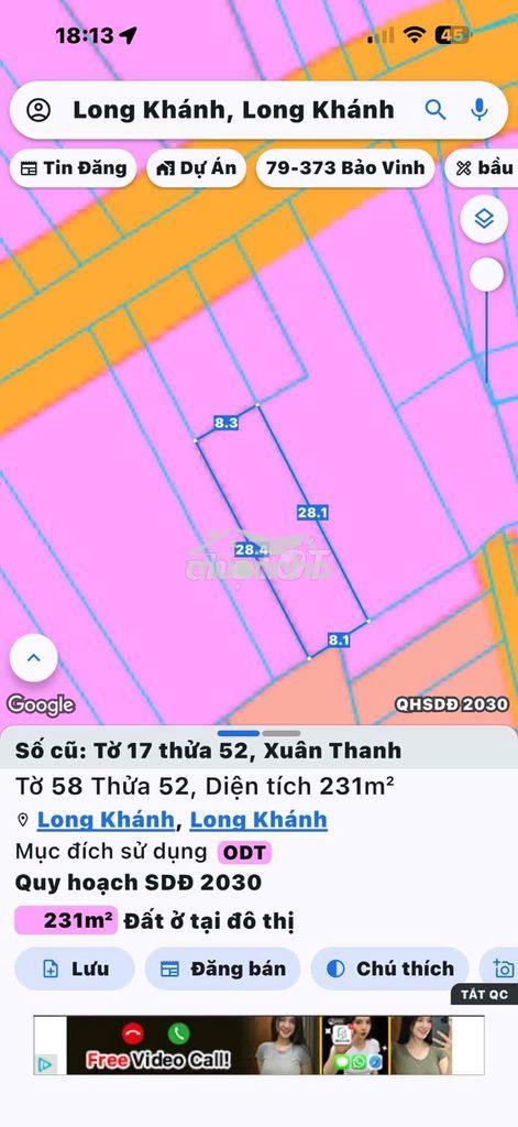 Đất thổ cư mặt tiền trung tâm long khánh chính chủ pháp lý đầy đủ