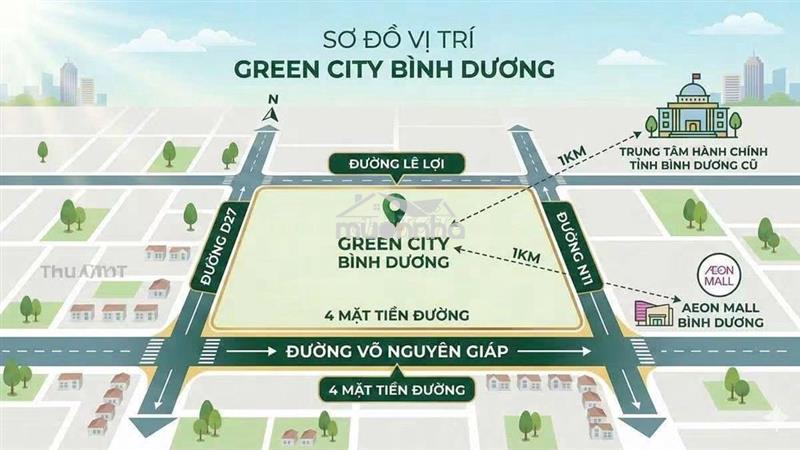 Green city – shophouse 2 mặt tiền đường d27 kinh doanh buôn bán tốt