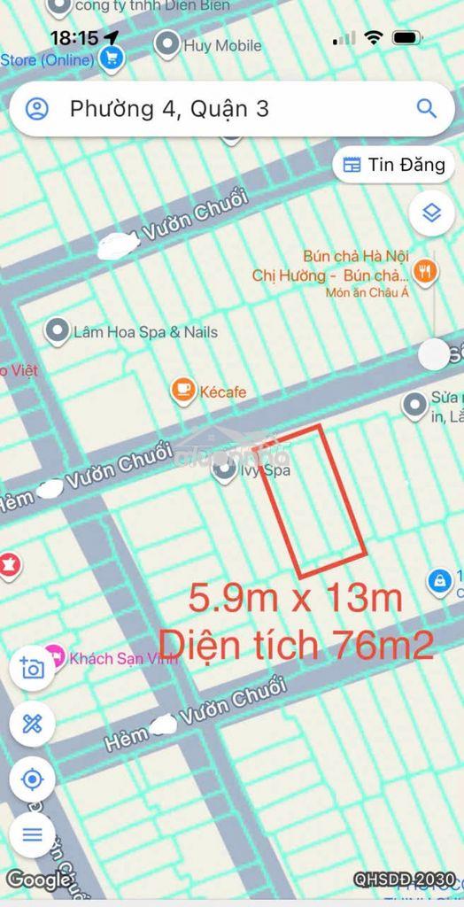 Chính chủ bán hàng hiếm vườn chuối bàn cờ q3 -ngang 5.9m hẻm 6m ô tô - 2