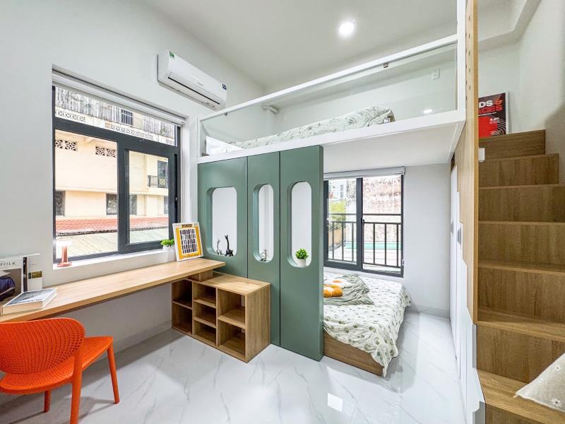 Cho thuê phòng gác lửng 2 không gian ngủ, full nội thất – nơ trang long, bình thạnh | gần vlu & iuh - 2