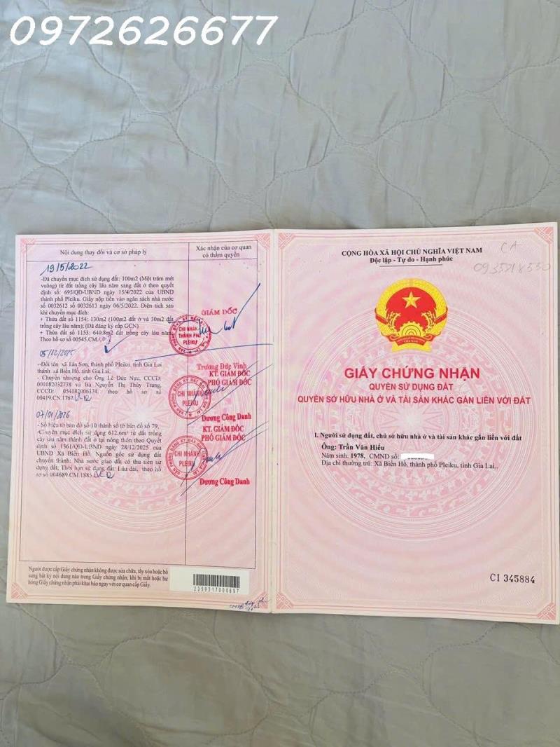 Bán lô đất siêu đẹp tặng nhà số 27 đường đào duy từ, tân sơn, tp. plei ku, dt 770m2 full thổ cư, giá đầu tư - Ảnh 4