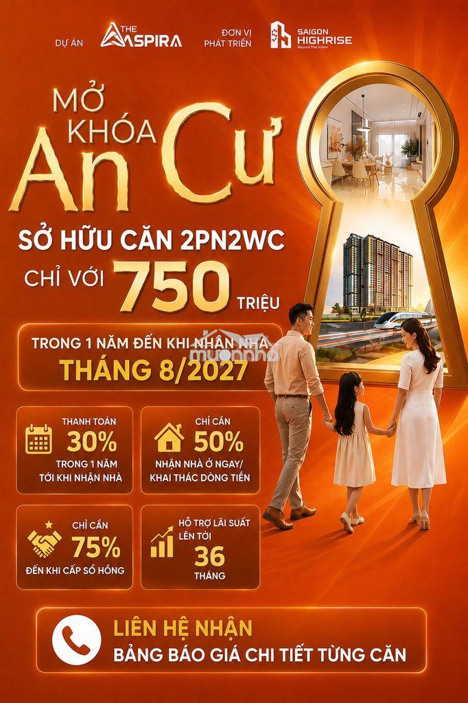 750 triệu - có thể mở khóa căn hộ 2pn2wc the aspira như thế nào?