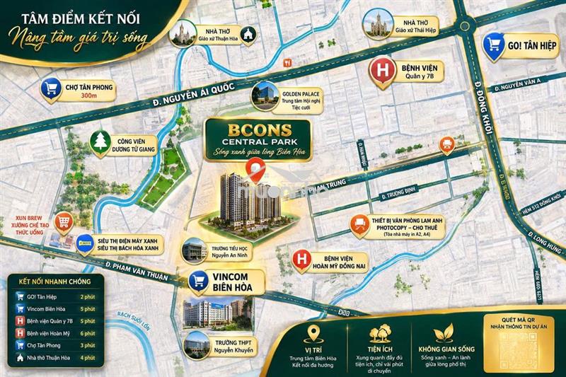 Căn gốc 3pn số lượng có hạng tại bcons biên hòa (rumor 49,9tr/m2)