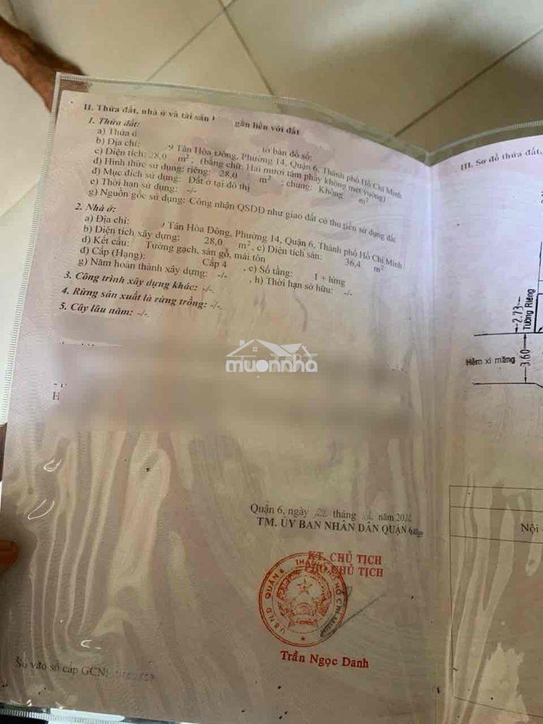 Chính chủ gửi nhà siêu rẻ 2 tỷ 900 ngang 6m3 dài 5m khu 6 tầng  vị trí