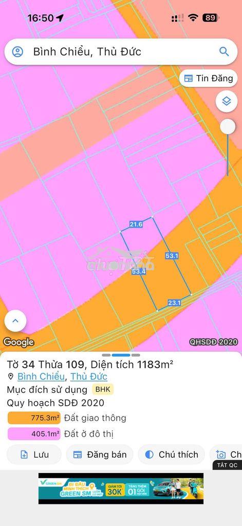 Bán đất 2.891m² bình chiểu, tp thủ đức, tiềm năng, giá 45 tỷ